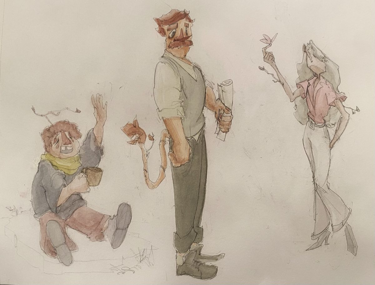 Watercolor — three character studies